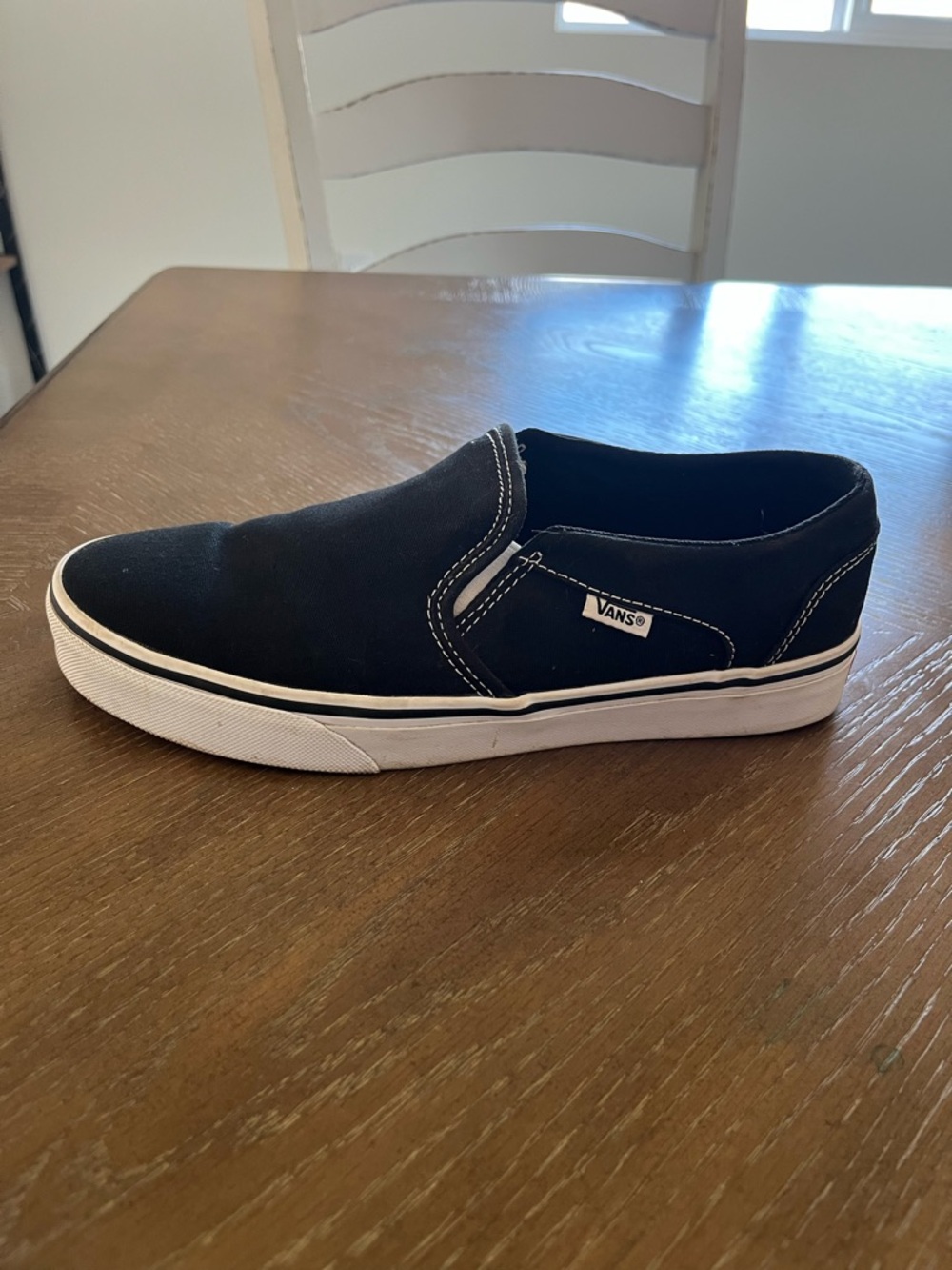 Vans Black and White Slip-On Skate Shoe